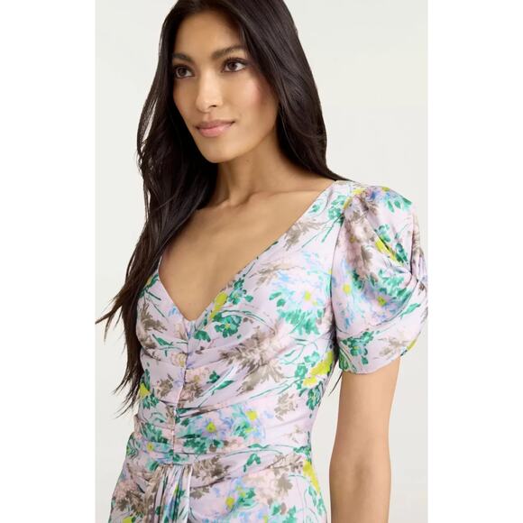 Cinq a Sept Light Washed Floral Dress, Multi, Size 10 0246 - Picture 4 of 6